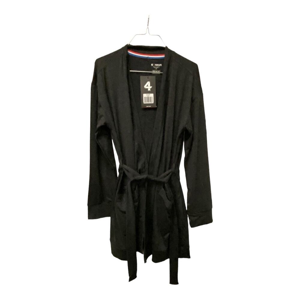 Fourlaps Women's Size Medium Stratus Wrap Cardigan Heather Black Loungewear NWT
